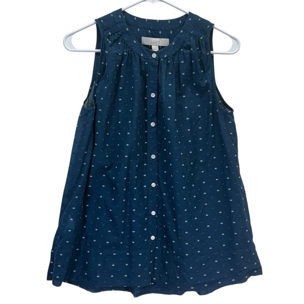LOFT Navy Polka Dot Sleeveless Top NWT
Size XS - Picture 10 of 10